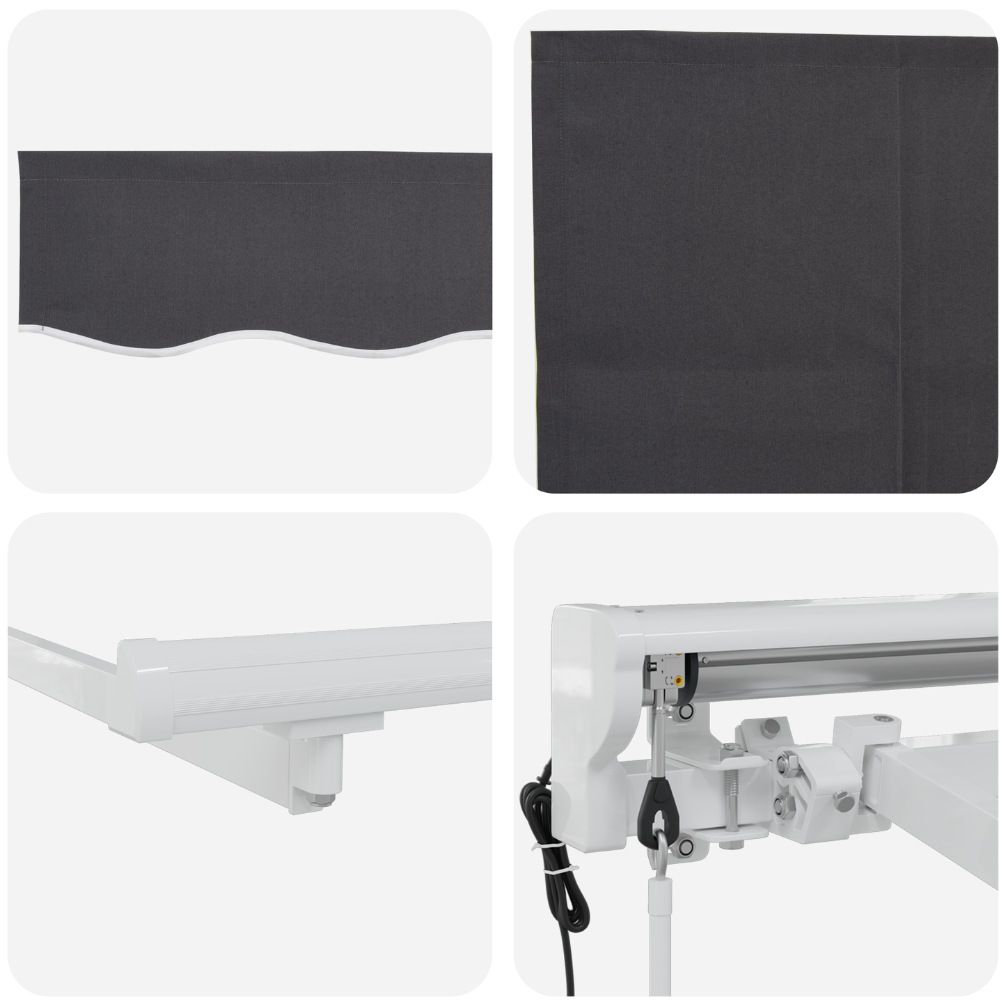 Inklapbaar Zonnescherm Antraciet 300 x 200 cm Polyester