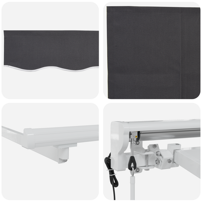 Inklapbaar Zonnescherm Antraciet 300 x 200 cm Polyester