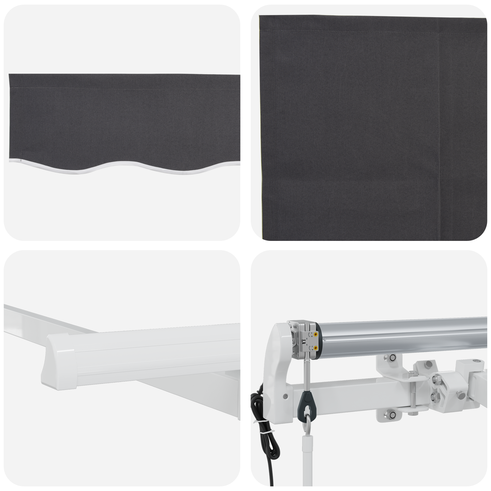 Inklapbaar Zonnescherm Antraciet 300 x 200 cm Polyester