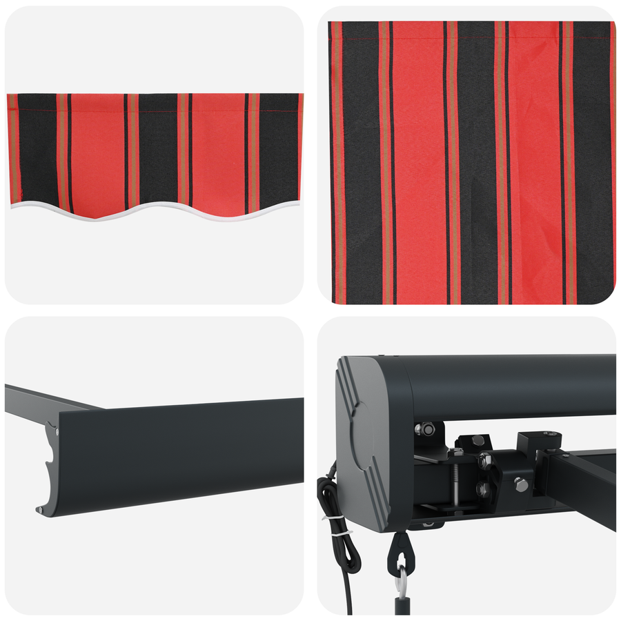 Automatische Inklapbare Luifel in Oranje en Bruin, 300x250 cm