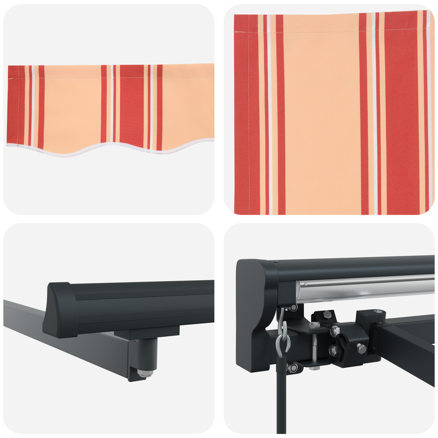 Handmatig Uittrekbaar Schaduwdoek Geel en Oranje 300x250 cm