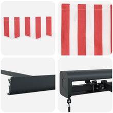 Handmatige Inklapbare Luifel Rood en Witte Streep 300x250 cm