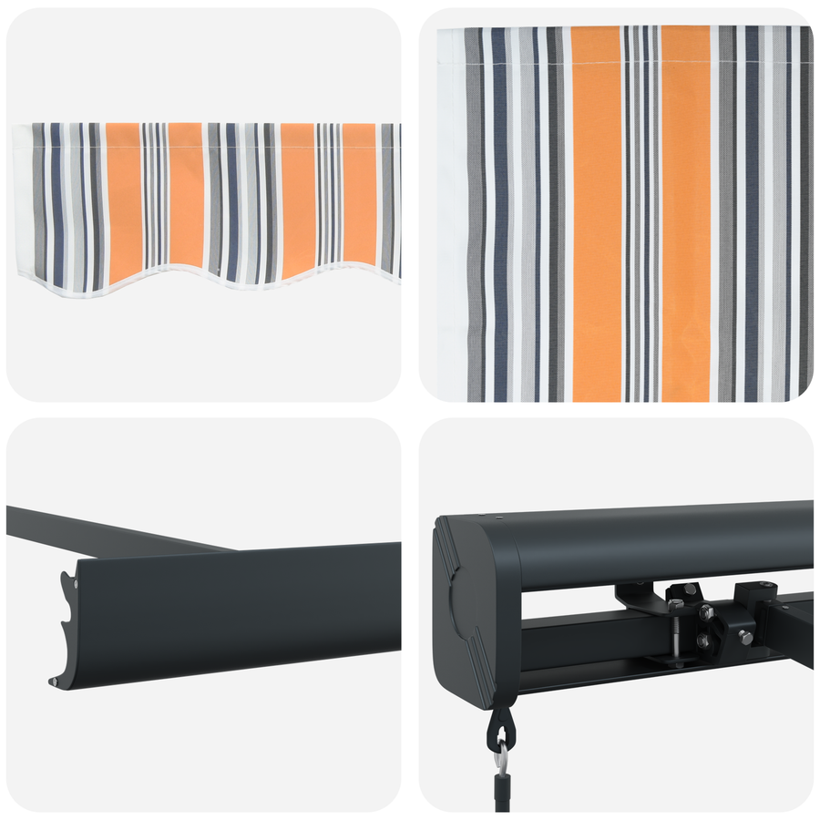 Handmatige Inklapbare Luifel Meerkleurige Stripe 300x250 cm