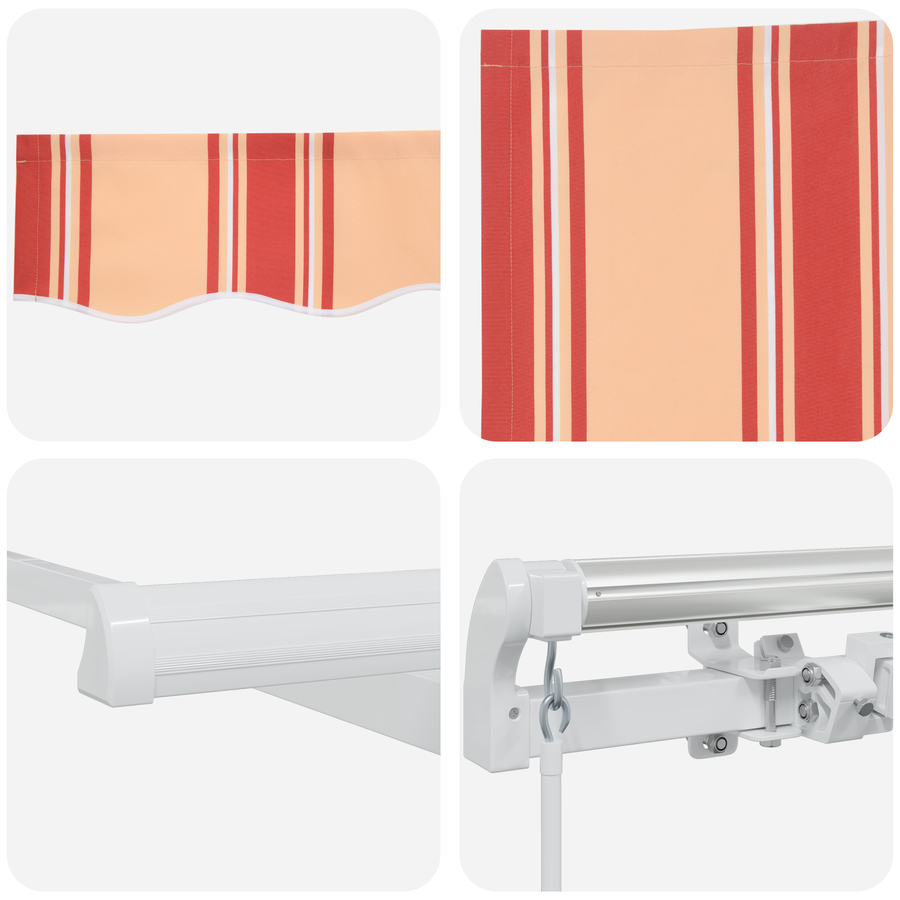 Handmatige Uittrekbare Zonnescherm Geel en Oranje 350x250 cm