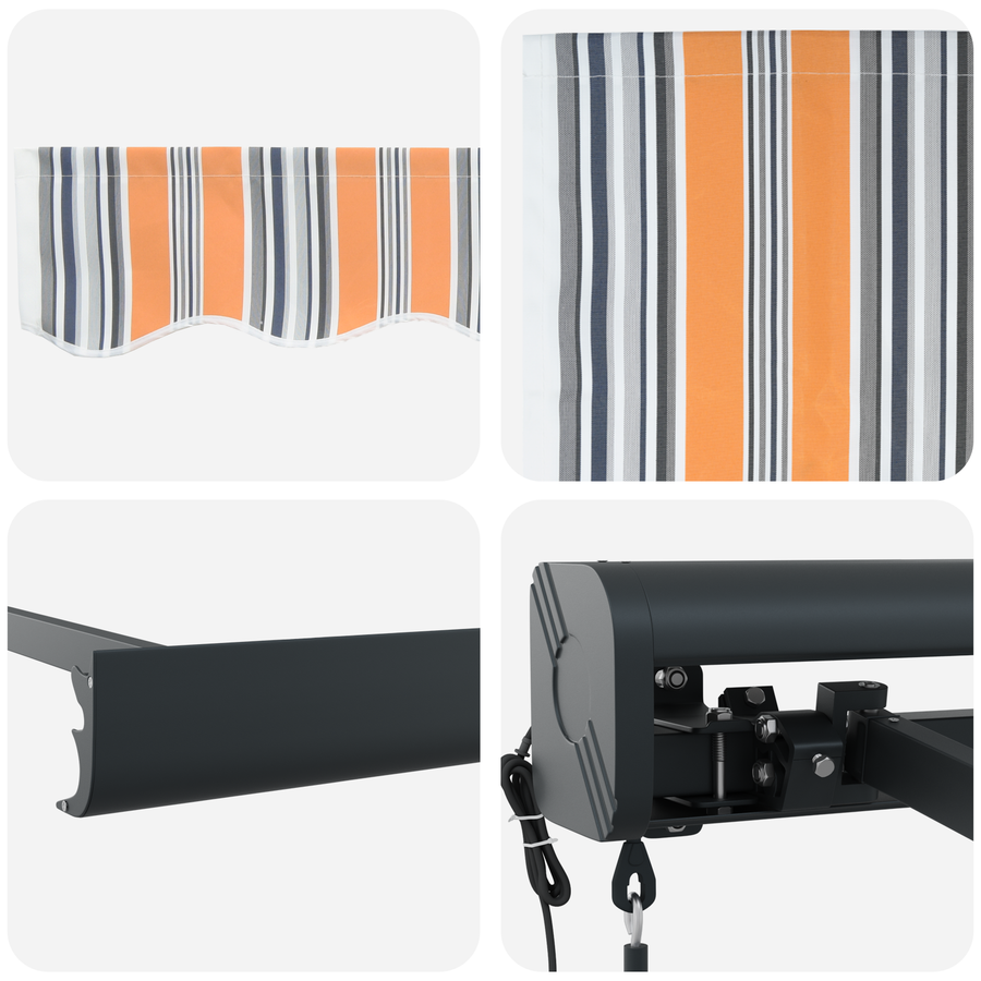 Automatische Uittrekbare Luifel Multikleurige Streep 350x250 cm