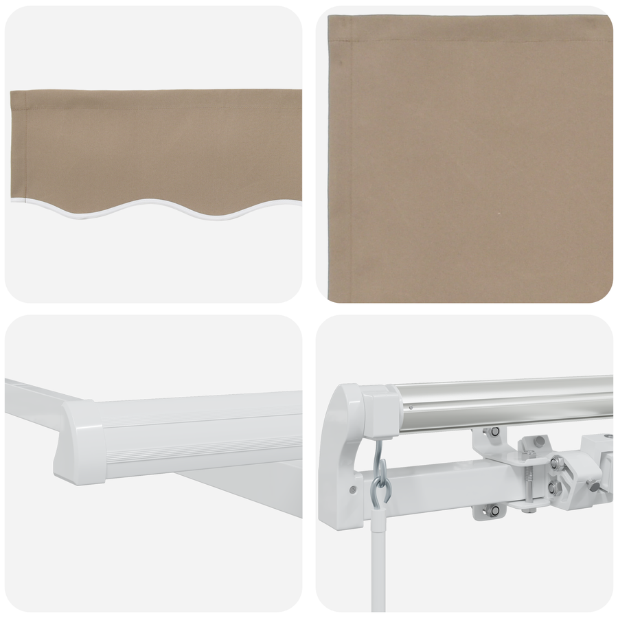 Handmatig Uittrekbaar Ligbed Beige 350x250 cm