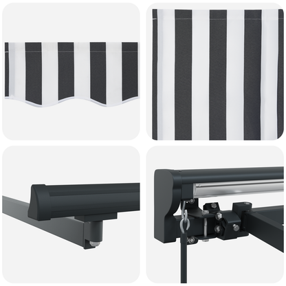 Handmatig Uittrekbaar Ligbed Anthraciet en Wit 400x300 cm