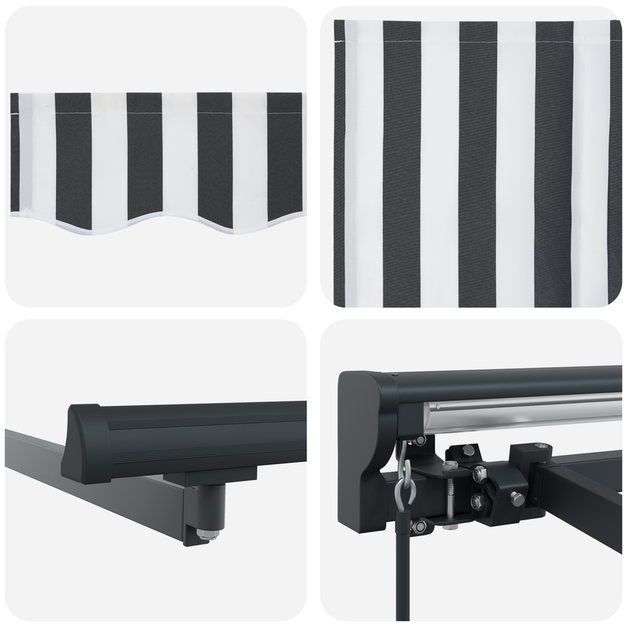 Handmatig Uittrekbaar Ligbed Anthraciet en Wit 400x300 cm