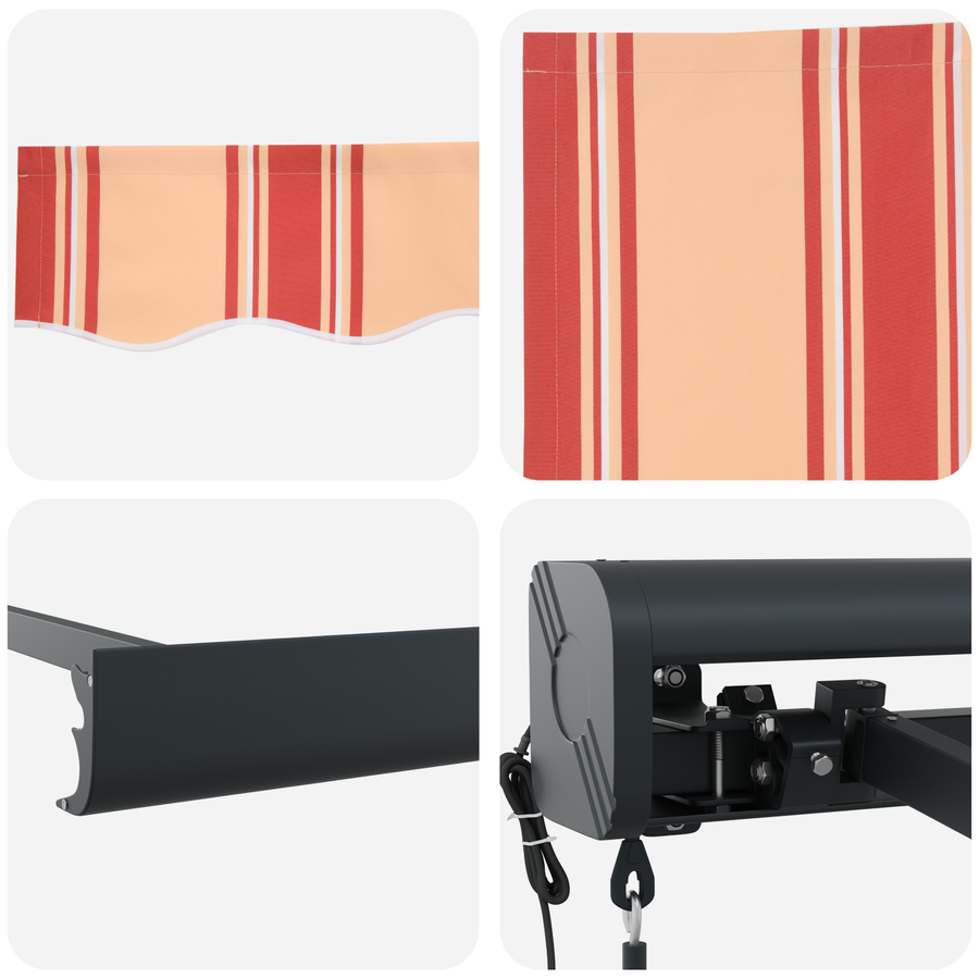 Automatische Inklapbare Luifel Geel en Oranje 400x300 cm