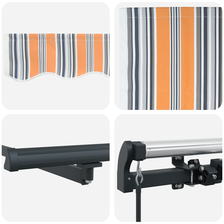 Handmatige Inklapbare Luifel met Multicolor Streep 400x300 cm