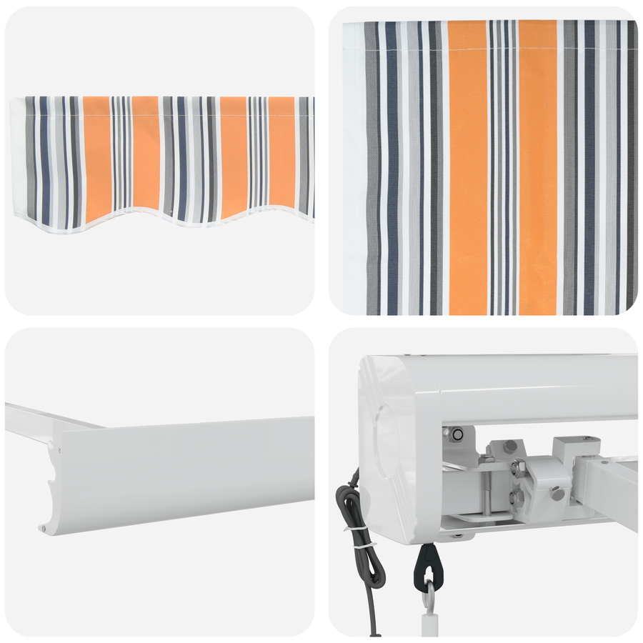 Automatische Inklapbare Luifel Met Meerkleurige Strepen 400x300 cm