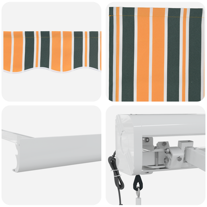 Luifel automatisch uitschuifbaar 400x300 cm groen en geel