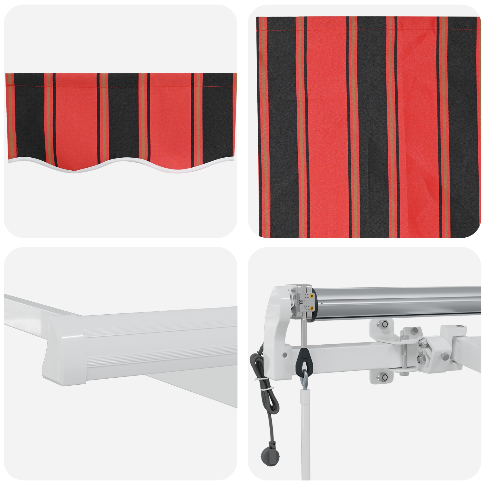 Automatische Inklapbare Luifel Oranje en Bruin 600x300 cm