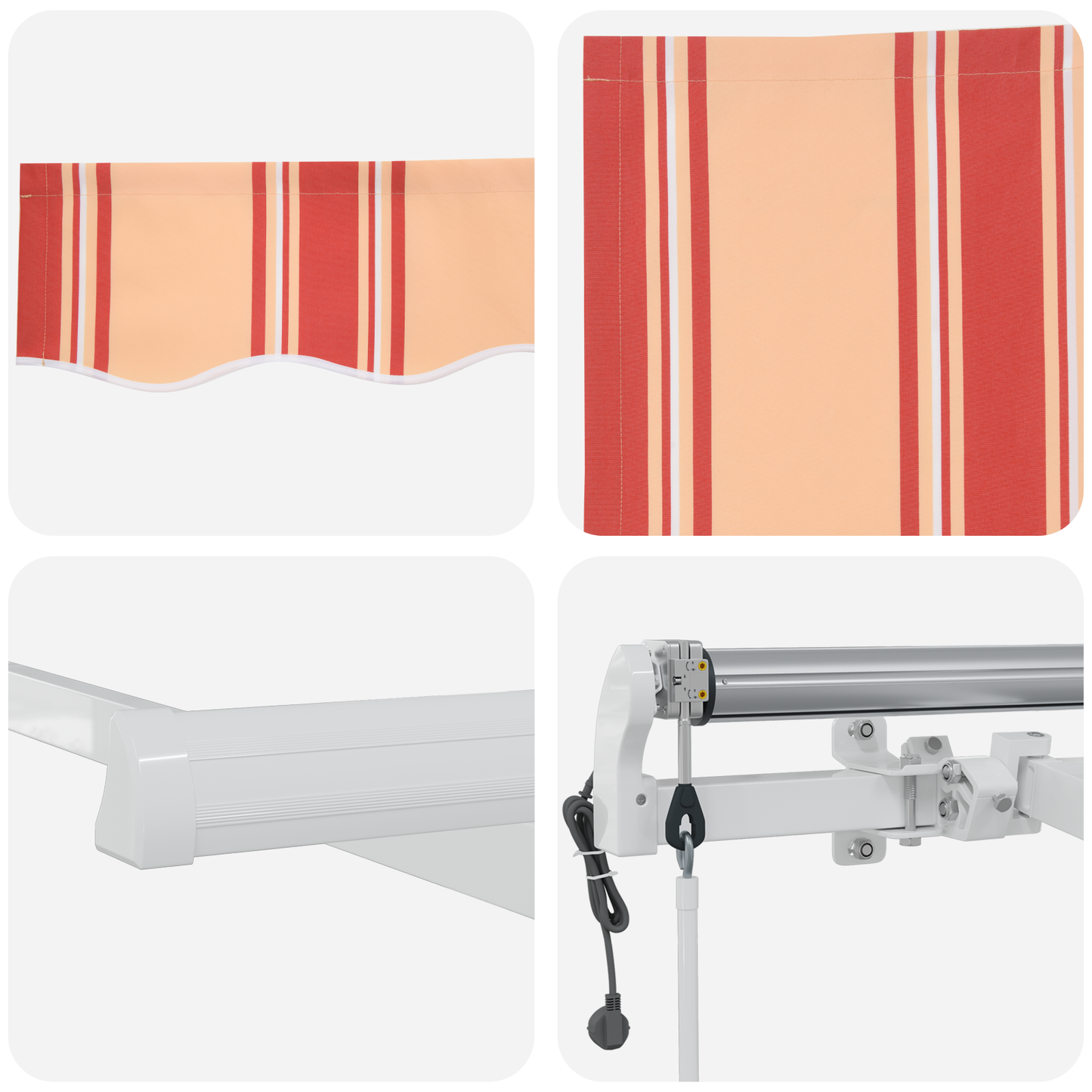 Automatische Inklapbare Luifel Geel en Oranje 600x300 cm