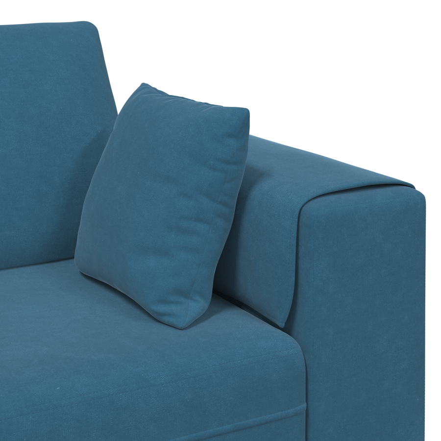 Velours Bank met kussen met kussen Blauw 208 cm Fluweel