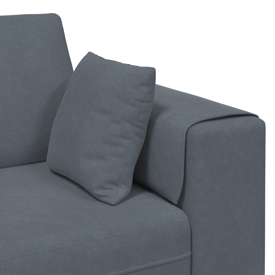 Velours Bank met kussen met kussen Donkergrijs 208 cm Fluweel