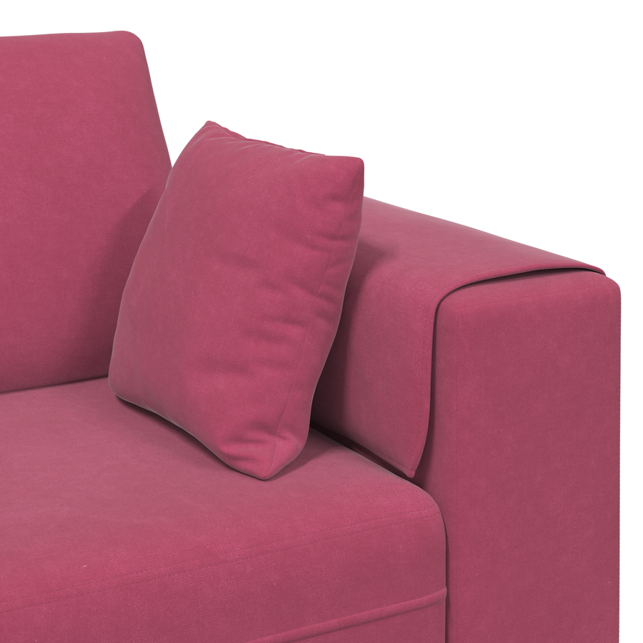 Velours Bank met kussen met kussen Wijnrood 208 cm Fluweel