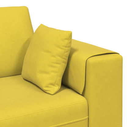 Velours Bank met kussen met kussen Geel 210 cm Fluweel
