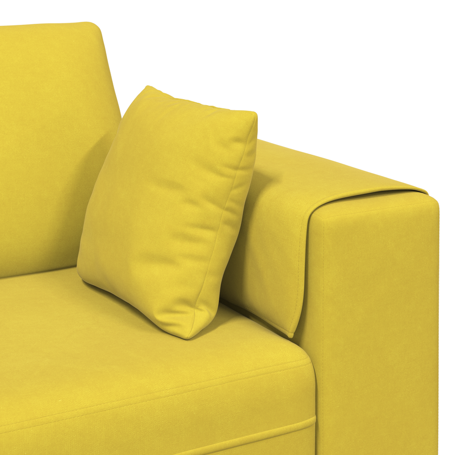 Velours Bank met kussen met kussen Geel 210 cm Fluweel