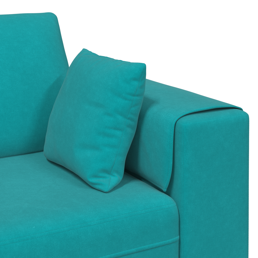 Velours Bank met kussen met kussen Turquoise 208 cm Fluweel
