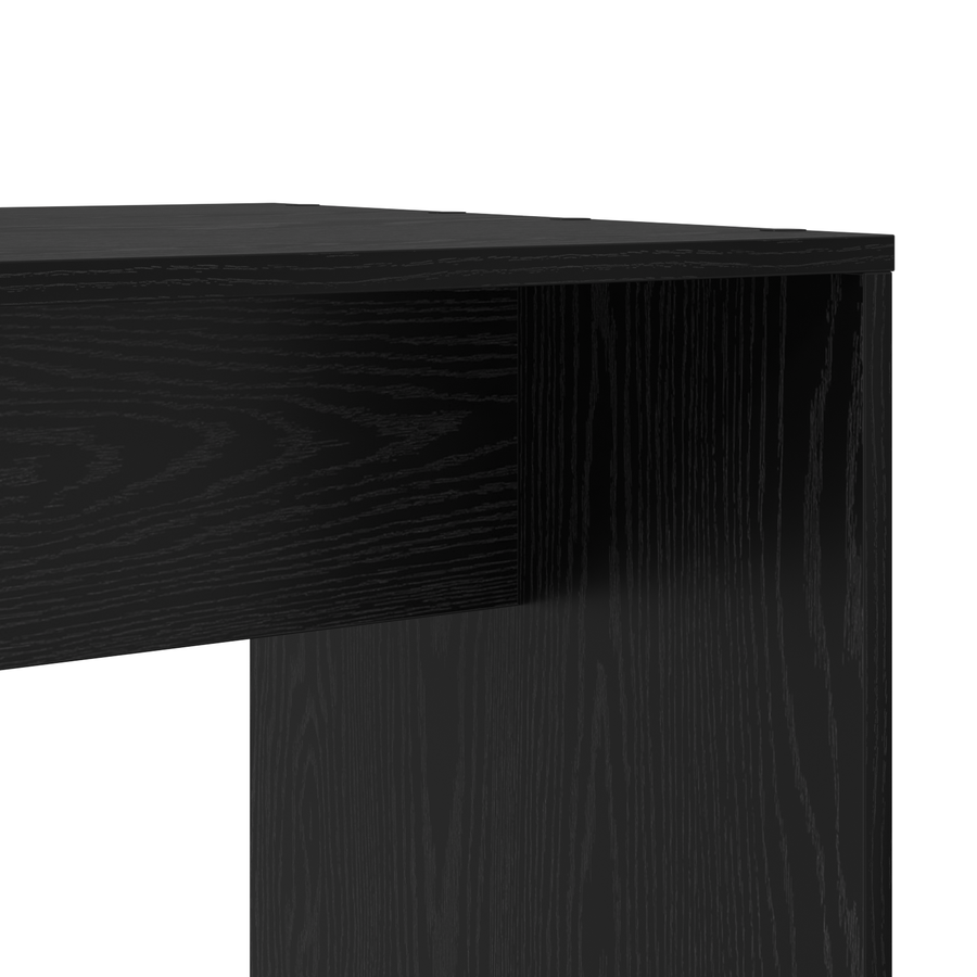 Bureau met plank met opslag Zwart eiken 138.5 x 55 x 143 cm Bewerkt hout