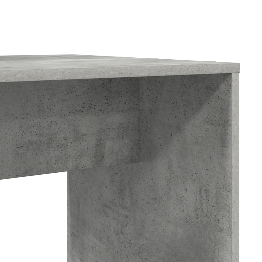 Bureau met plank met opslag Betongrijs 138.5 x 55 x 143 cm Bewerkt hout