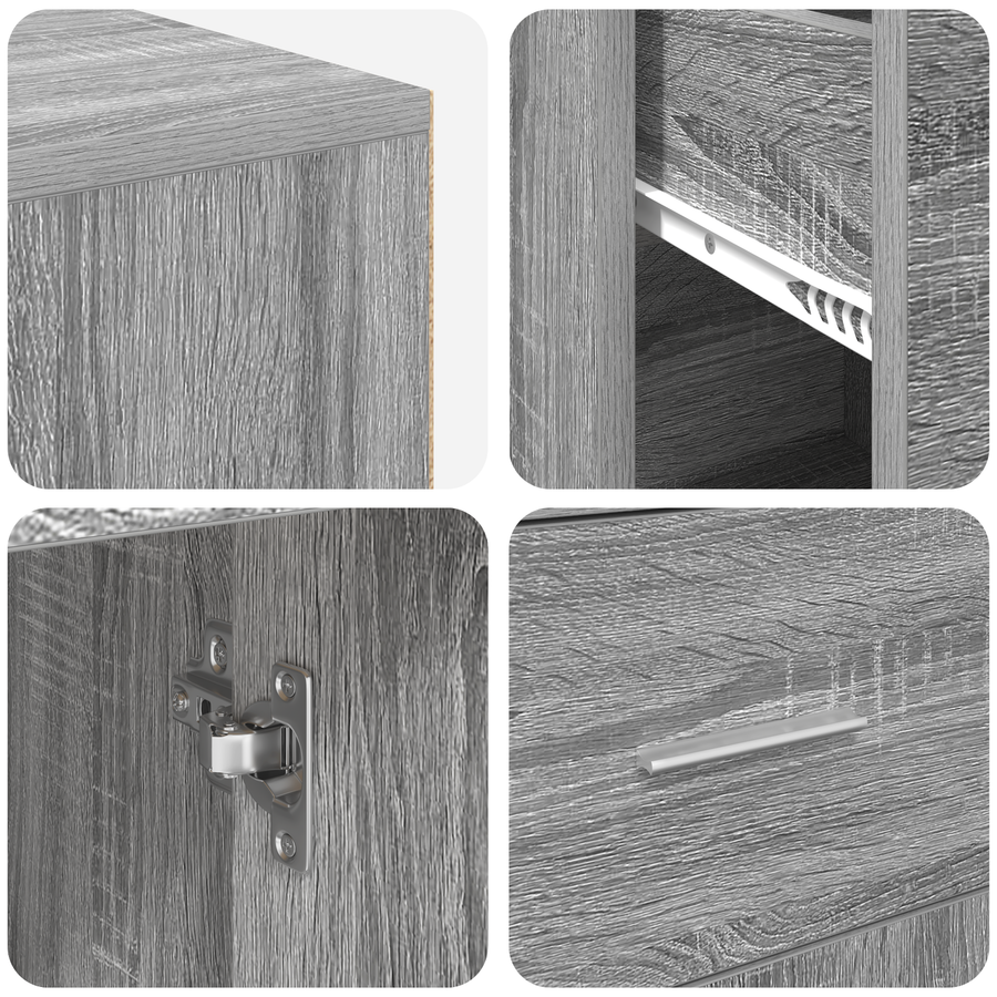 Hoekbureau Grijs Sonoma 102x88x75 cm Engineered Hout