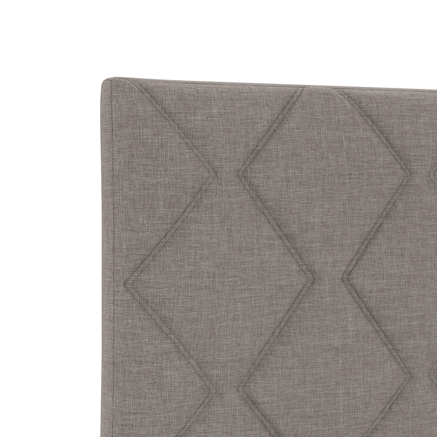 Hoofdbord LED met ruitjes 200 cm stof taupe
