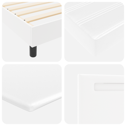 Boxspringbed met matras kunstleer grijs 90x200 cm