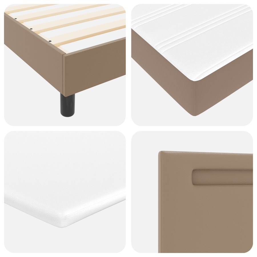 Boxspringbed met matras kunstleer cappuccino 100x200 cm