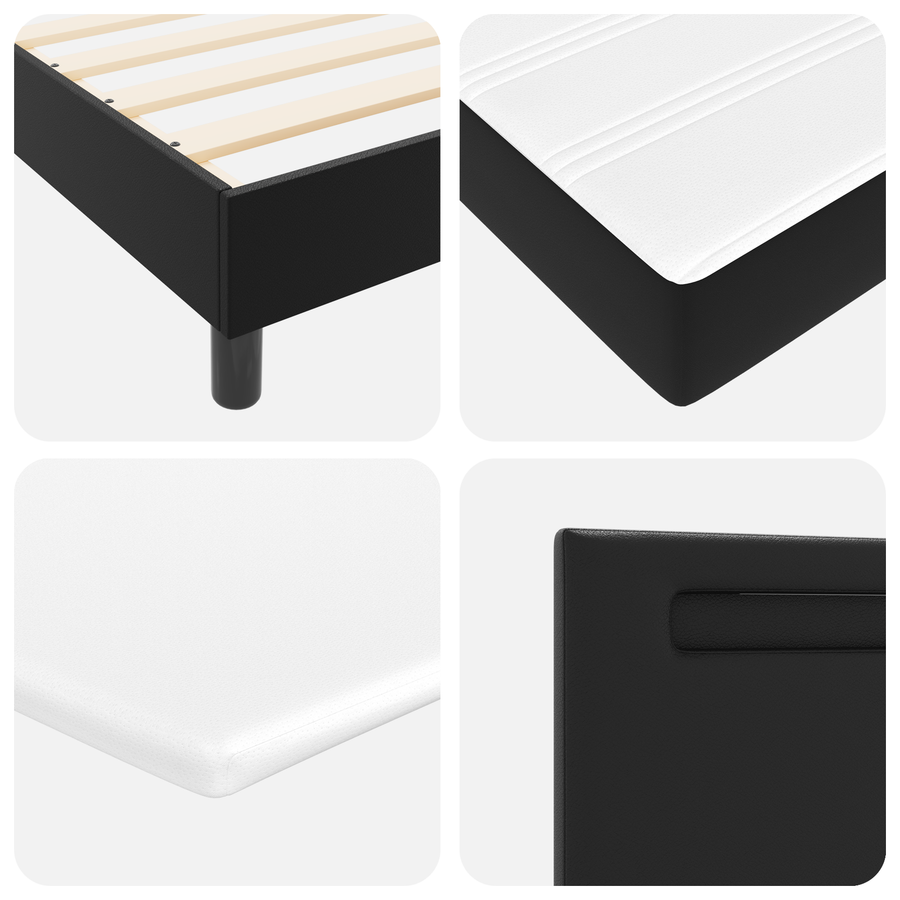 boxspringbed met matras kunstleer zwart 200x200 cm