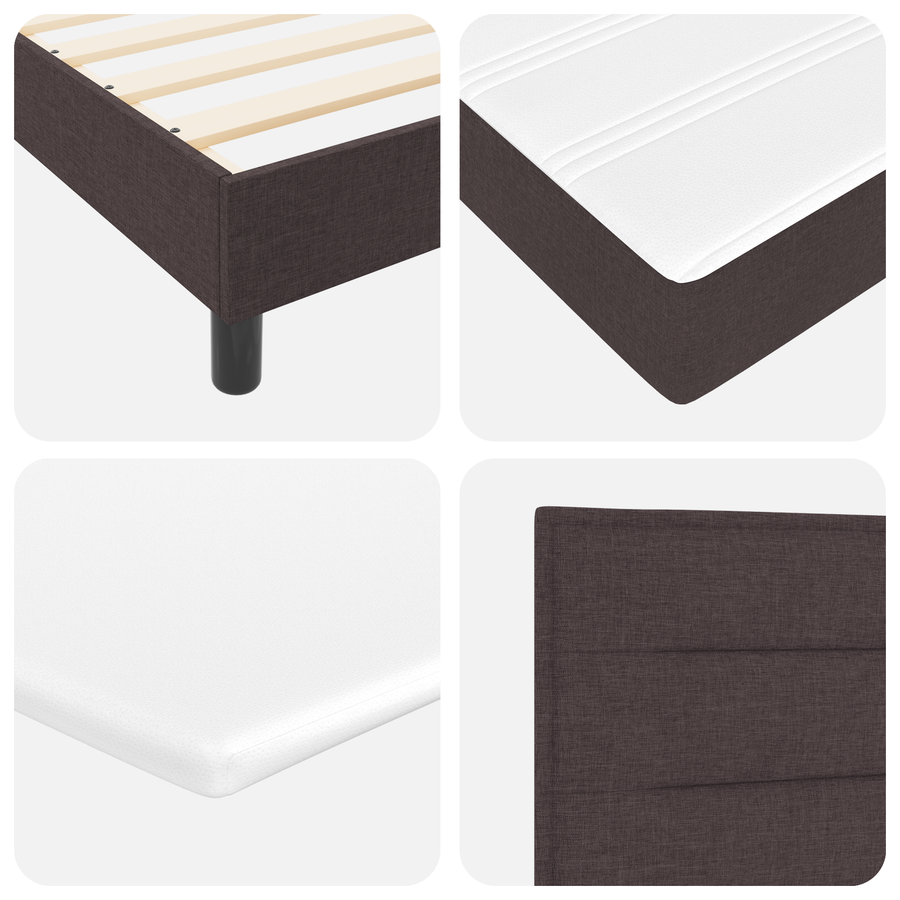 Boxspringbed met matras stof donkerbruin 90x190 cm