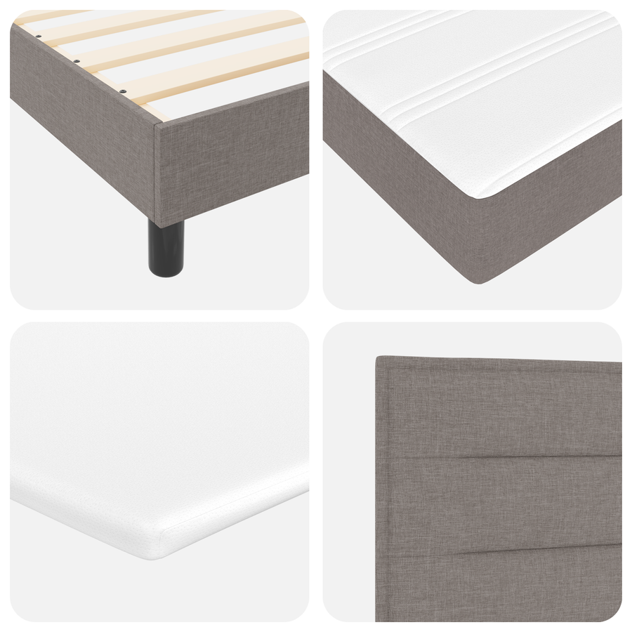 Boxspringbed met matras stof taupe 140x200 cm