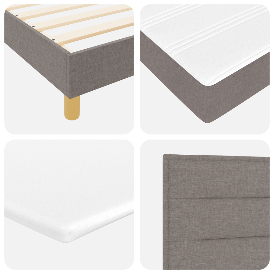 Boxspringbed met matras stof taupe 140x190 cm