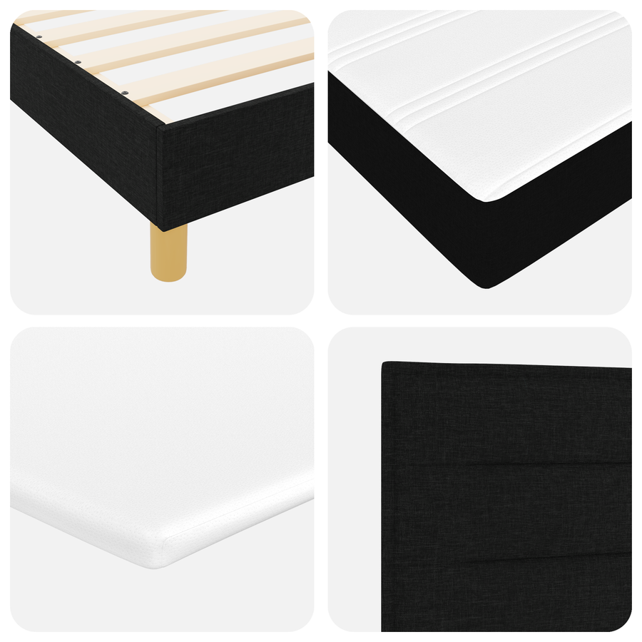 Boxspringbed met matras stof zwart 160x200 cm