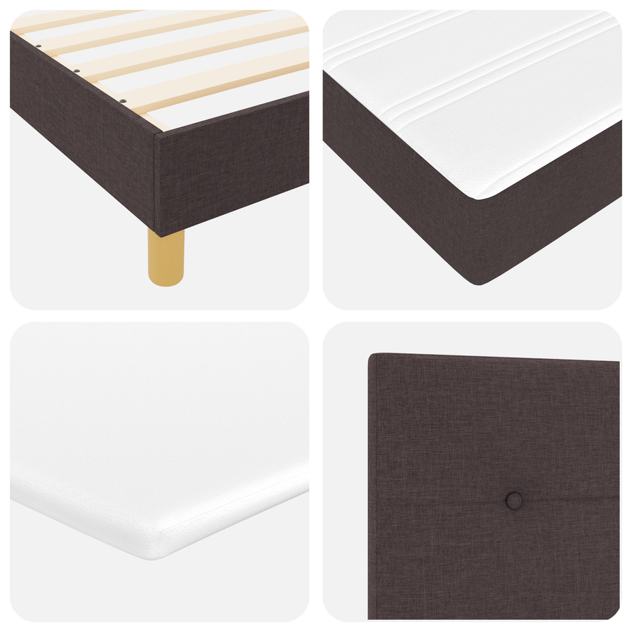 Boxspringbed met matras stof donkerbruin 160x200 cm