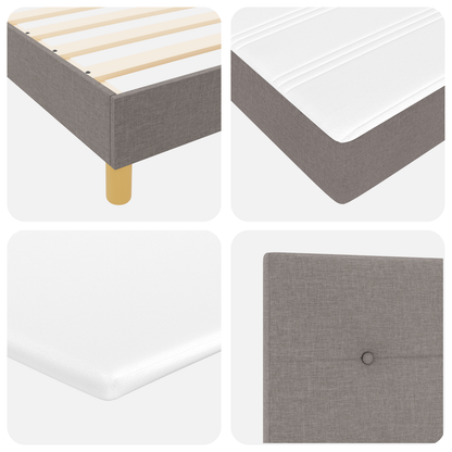 Boxspringbed met matras stof taupe 200x200 cm