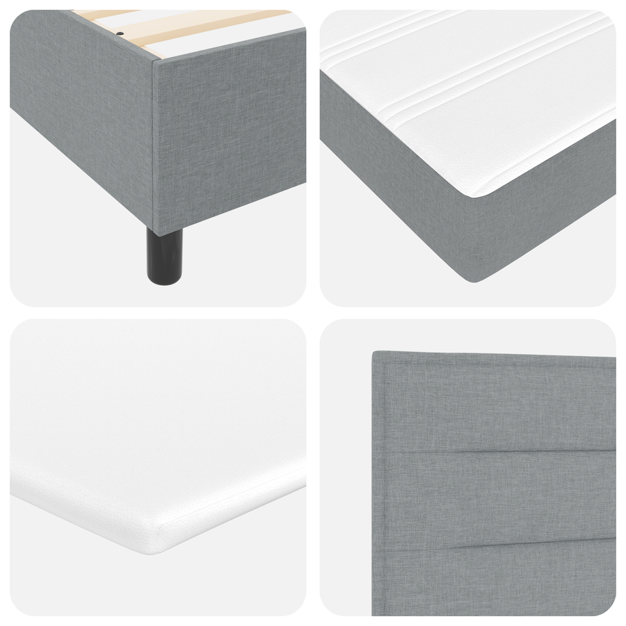 Boxspringbed met matras stof lichtgrijs 80x200 cm