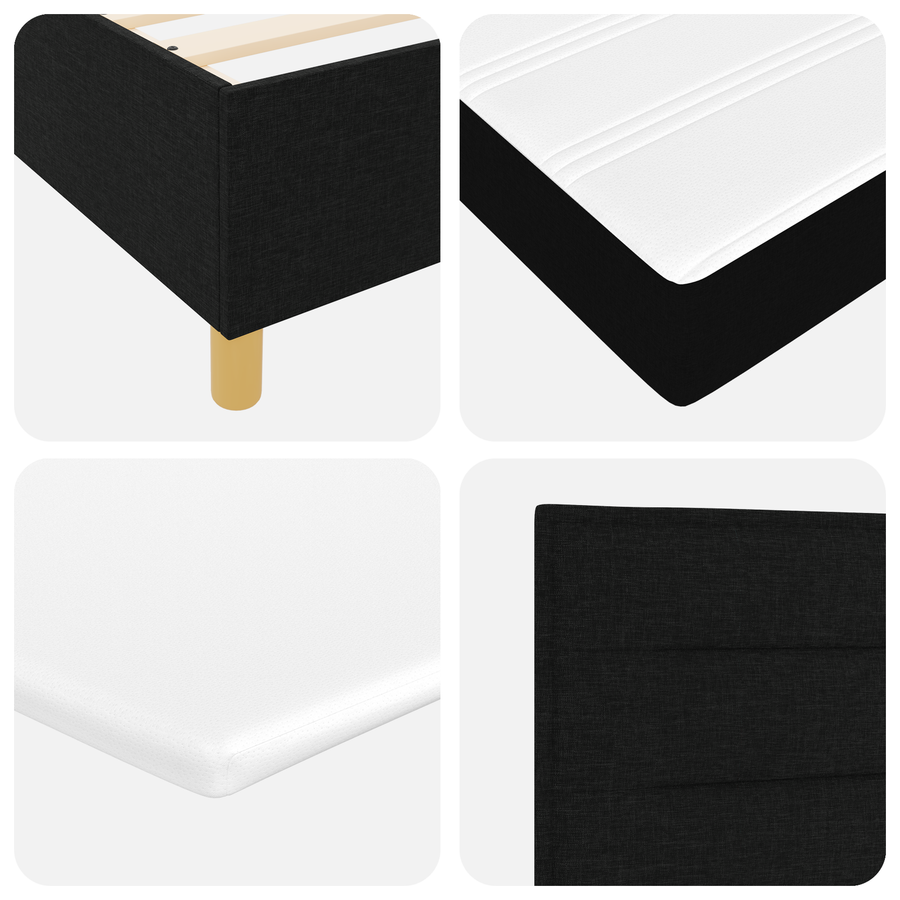 Boxspringbed met matras stof zwart 90x200 cm
