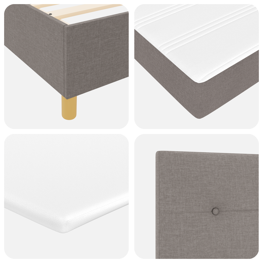 Boxspringbed met matras stof taupe 100x200 cm