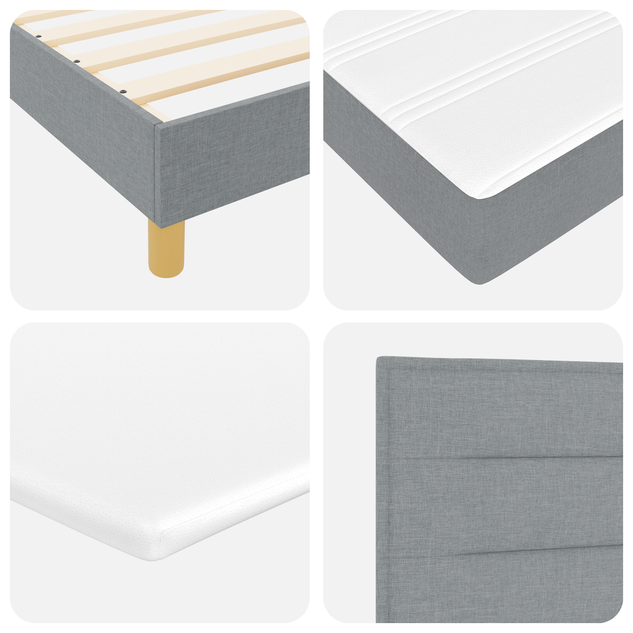 Boxspringbed met matras stof lichtgrijs 80x200 cm