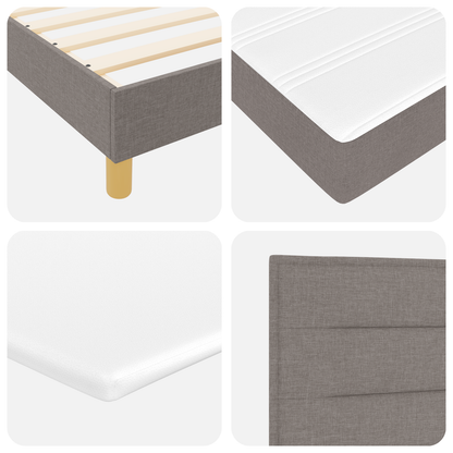 Boxspringbed met matras stof taupe 140x190 cm