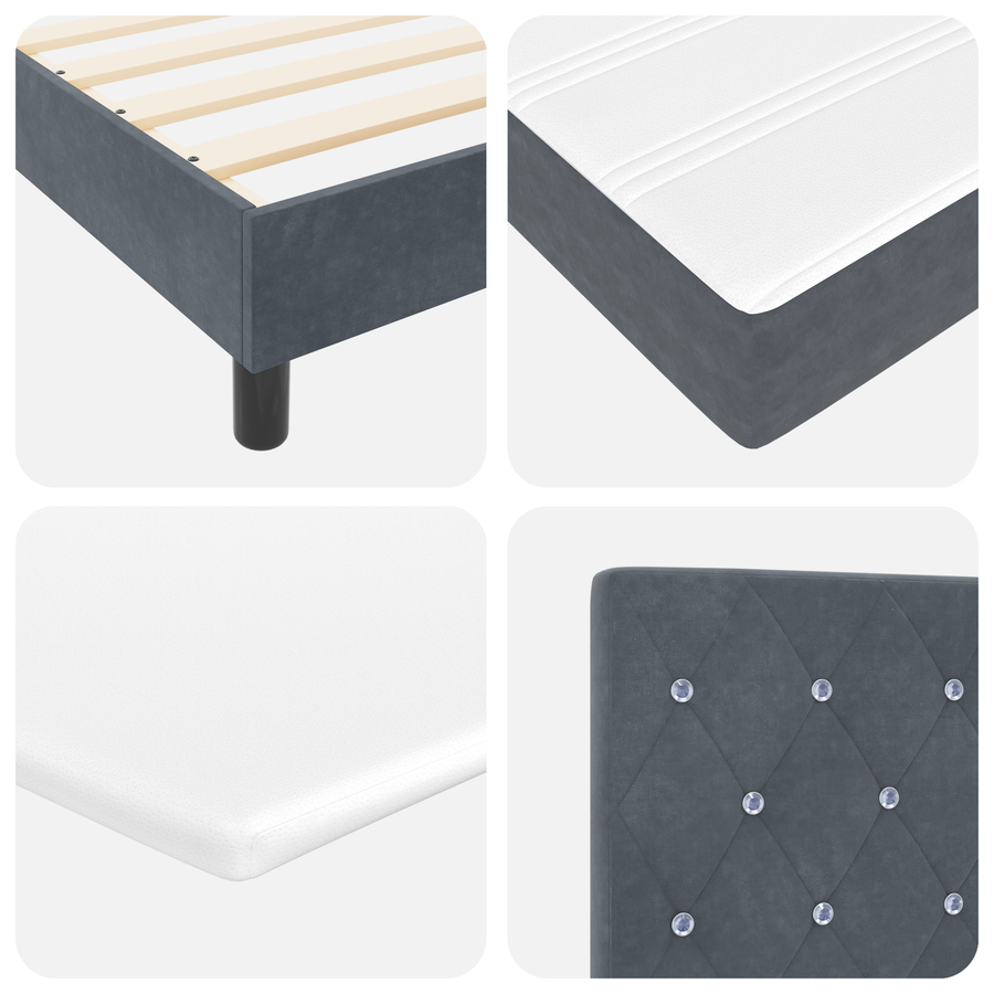 Boxspringbed met matras fluweel donkergrijs 140x190 cm