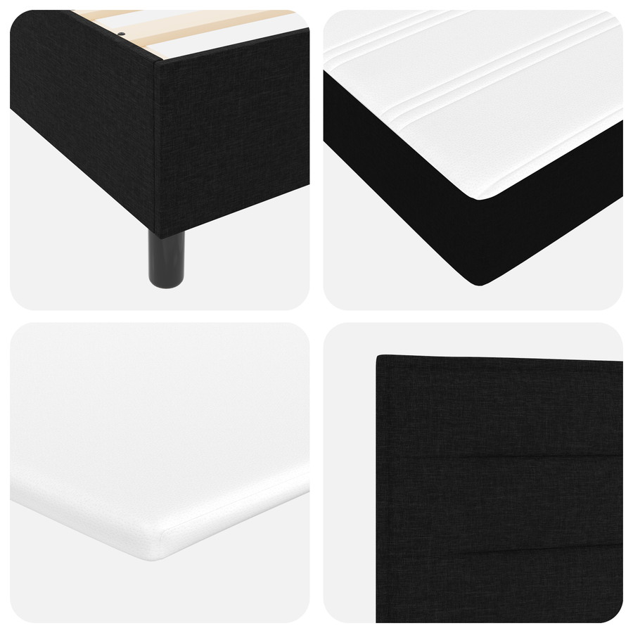 Boxspringbed met matras stof zwart 80x200 cm