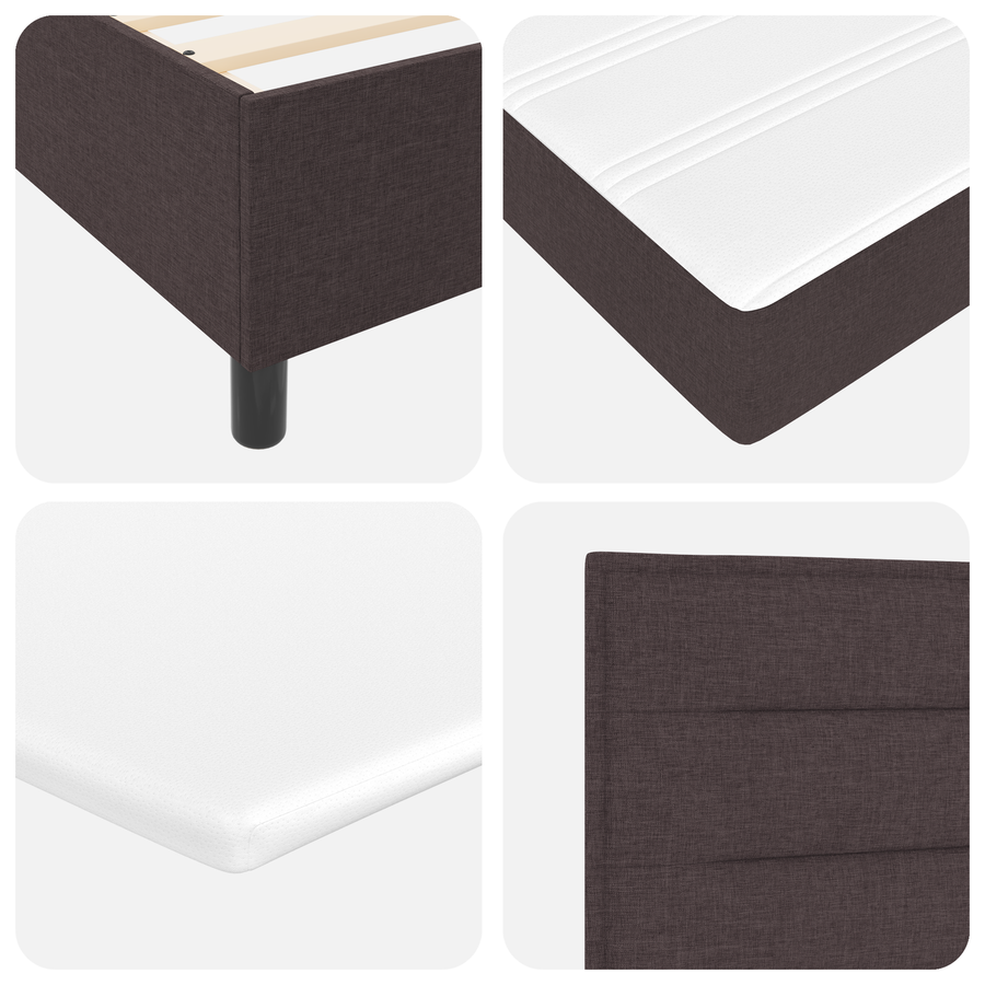 Boxspringbed met matras stof donkerbruin 90x200 cm