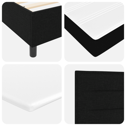 Boxspringbed met matras stof zwart 140x200 cm