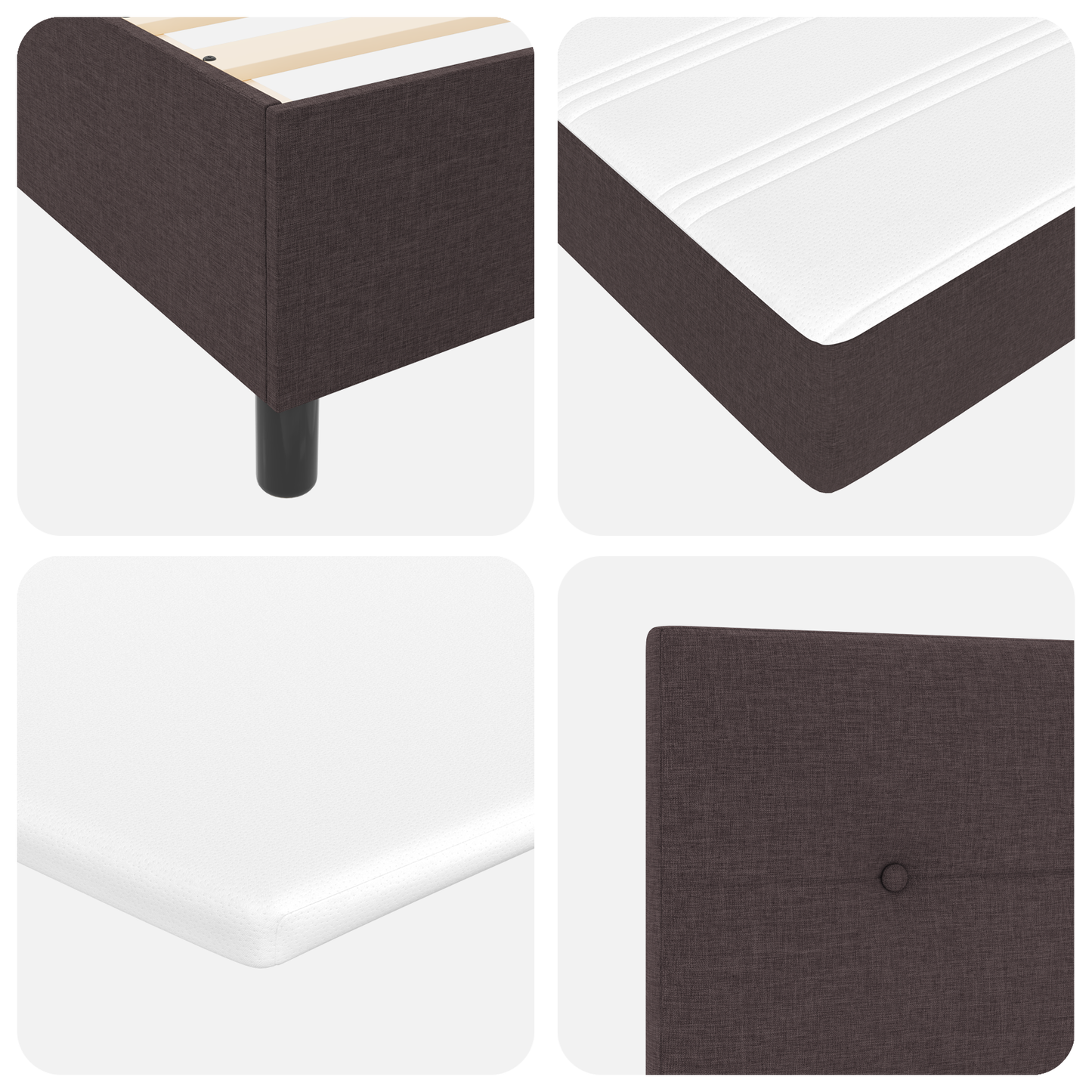 Boxspringbed met matras stof donkerbruin 160x200 cm