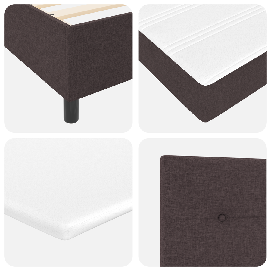 Boxspringbed met matras stof donkerbruin 160x200 cm