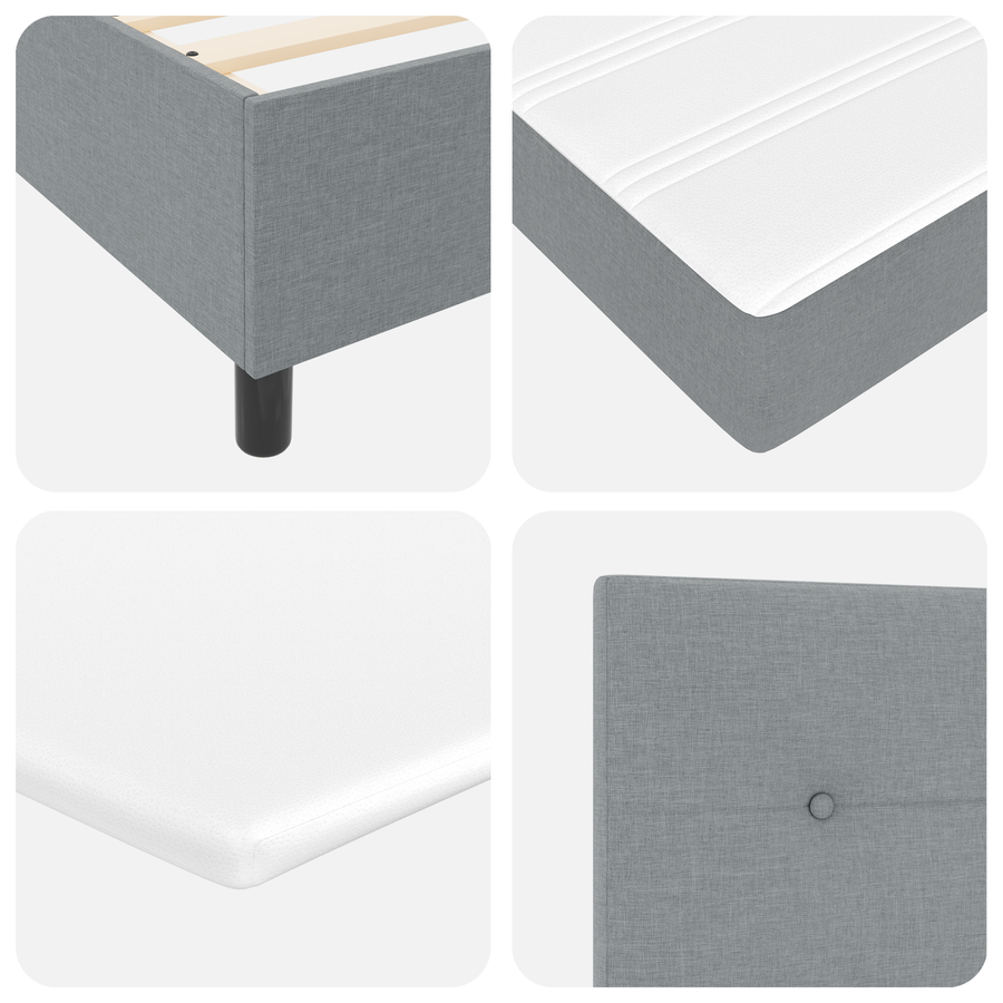 Boxspringbed met matras stof lichtgrijs 180x200 cm