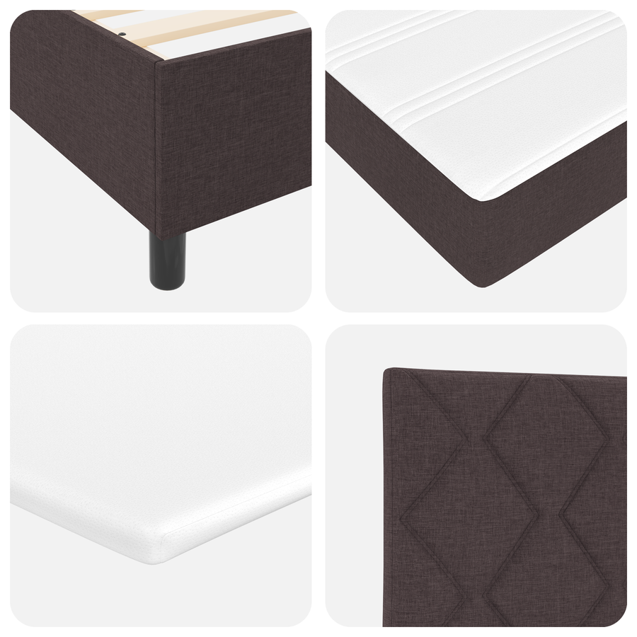 Boxspringbed met matras stof donkerbruin 140x200 cm